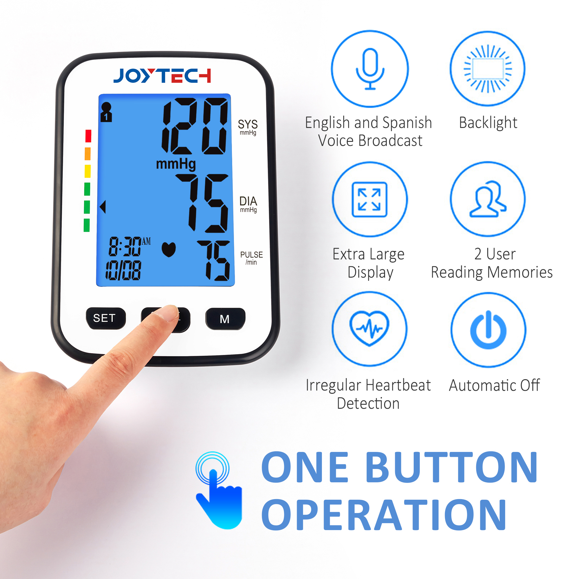 Hur man ställer in tid och datum på Joytech DBP-1333 blodtrycksmätare
