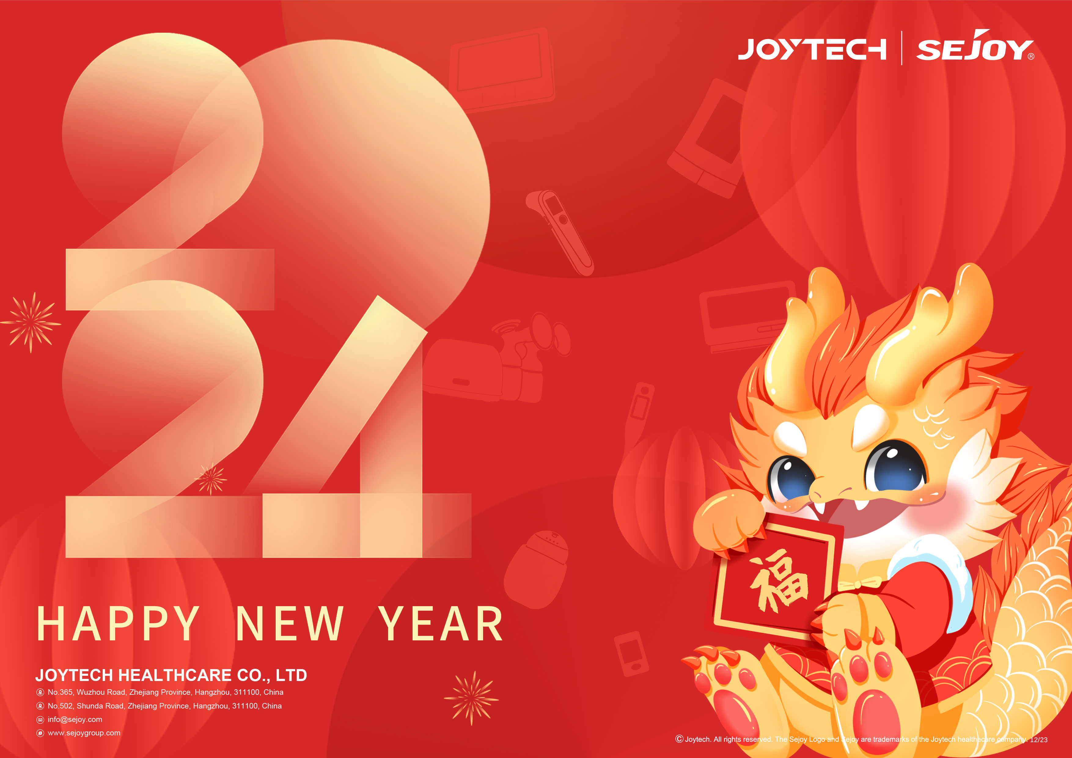 Joytech Udaberriko Jaialdiaren Oporretako Oharra-Happy Dragon Year, Happy Every Day!