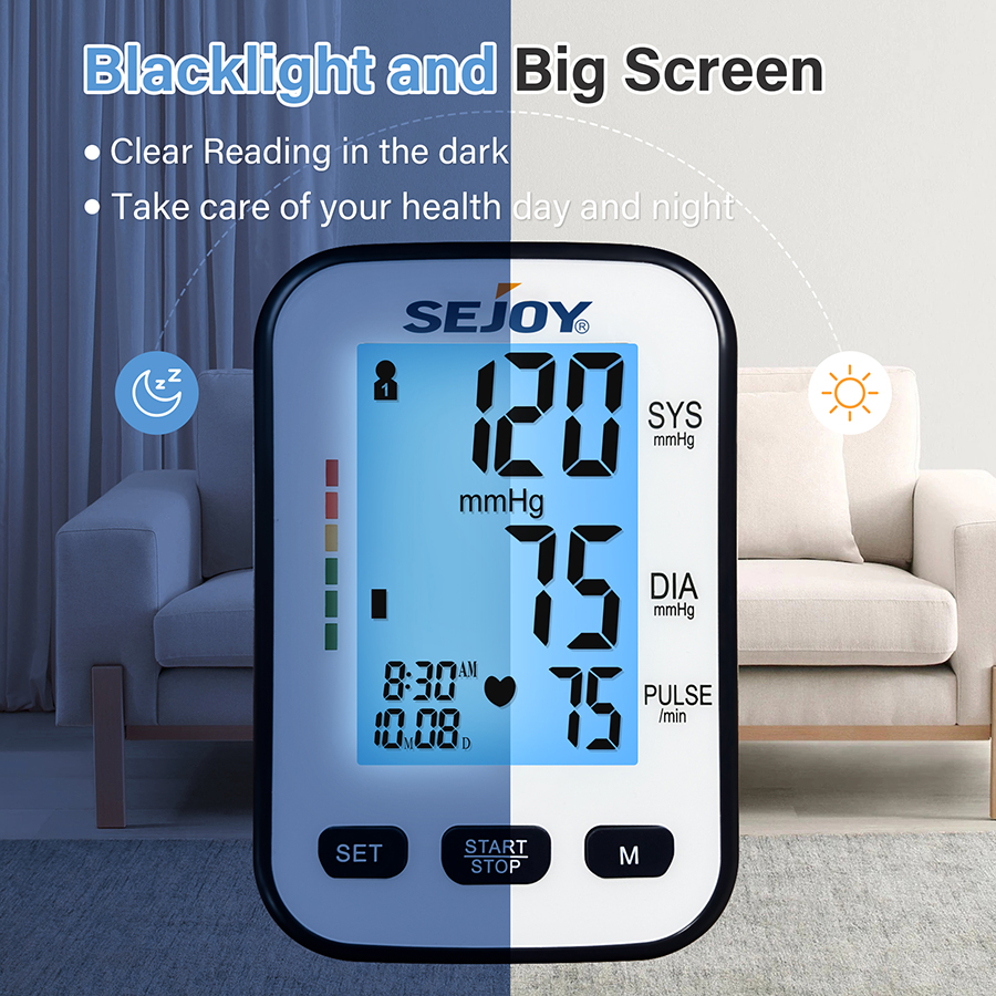 Atẹle Ẹjẹ Bluetooth pẹlu Tesiometer Digital Talking Backlit
