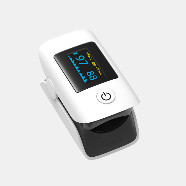 I-Bluetooth Emhlophe Esebenzayo Yeminwe Yokushaya I-Oximeter Yabantu Abadala