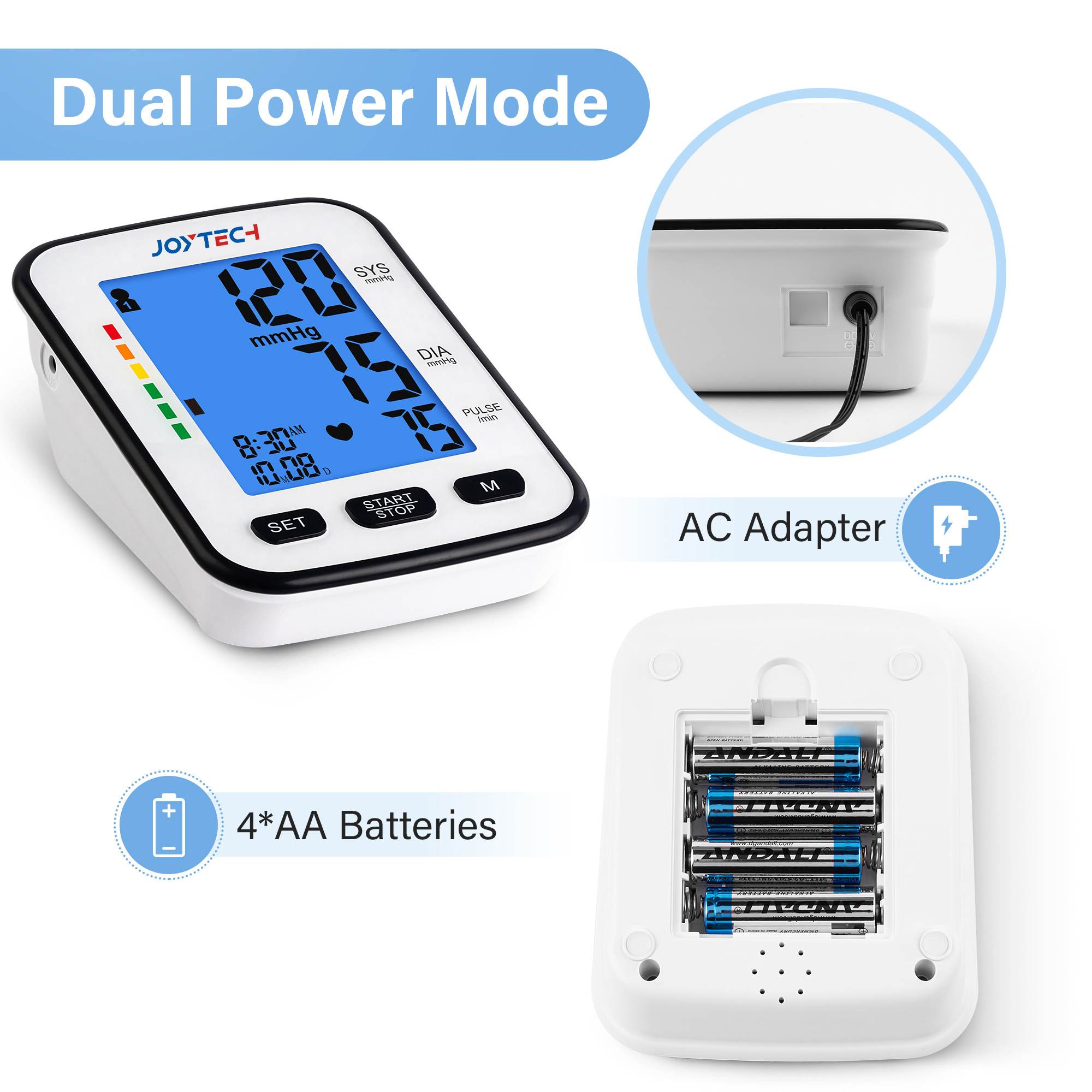 Atẹle Ẹjẹ Bluetooth pẹlu Tesiometer Digital Talking Backlit