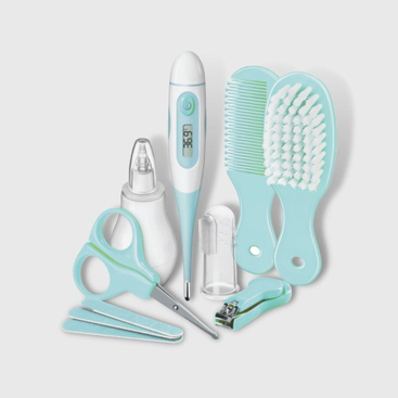 Baby Care-Baby Kit (Hitamælir, nefsug, heill naglaumhirðusett, hárbursti)