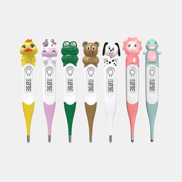 I-CE MDR Digital Thermometer ahlukahlukene imibala imibala yezingane i-tip thermometer eguquguqukayo nge-cap cap cartoon yochungechunge