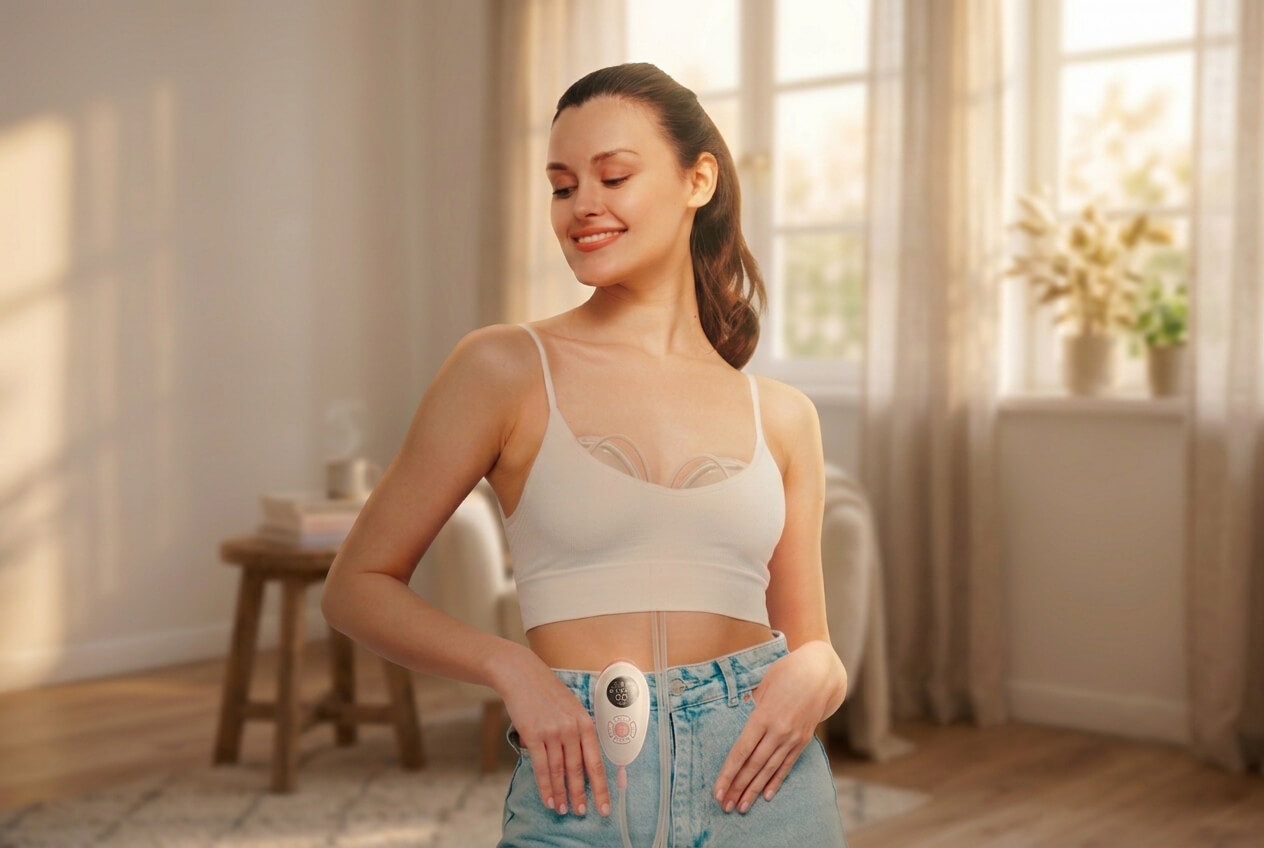 Handfr&auml;i Elektronesch Brustpompel mat LED Display: Evalu&eacute;iert e Smart Wearable fir Private-Label Programmer